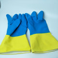 gant de ménage en latex de nettoyage de résistance à la chaleur double couleur